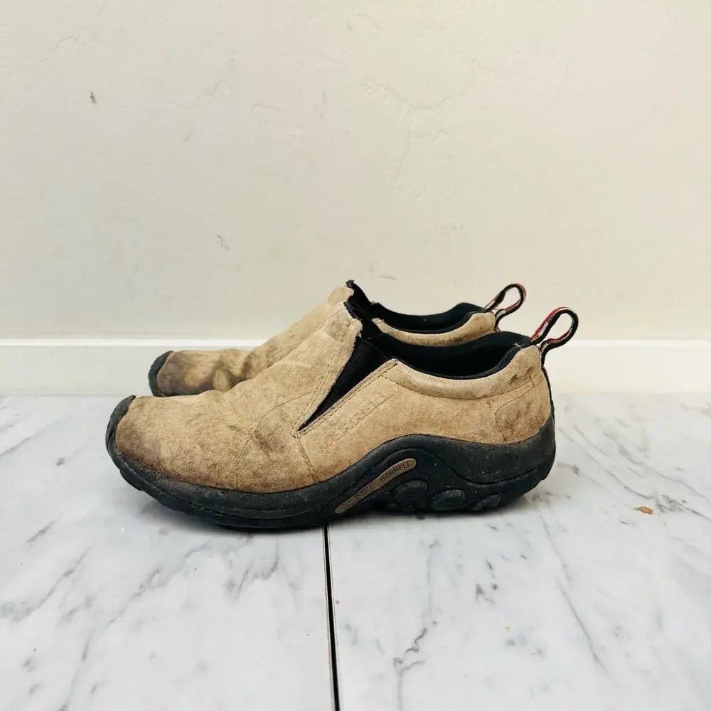 Merrell Jungle Moc Tan Suede Slip on Shoes Womens size 6.5